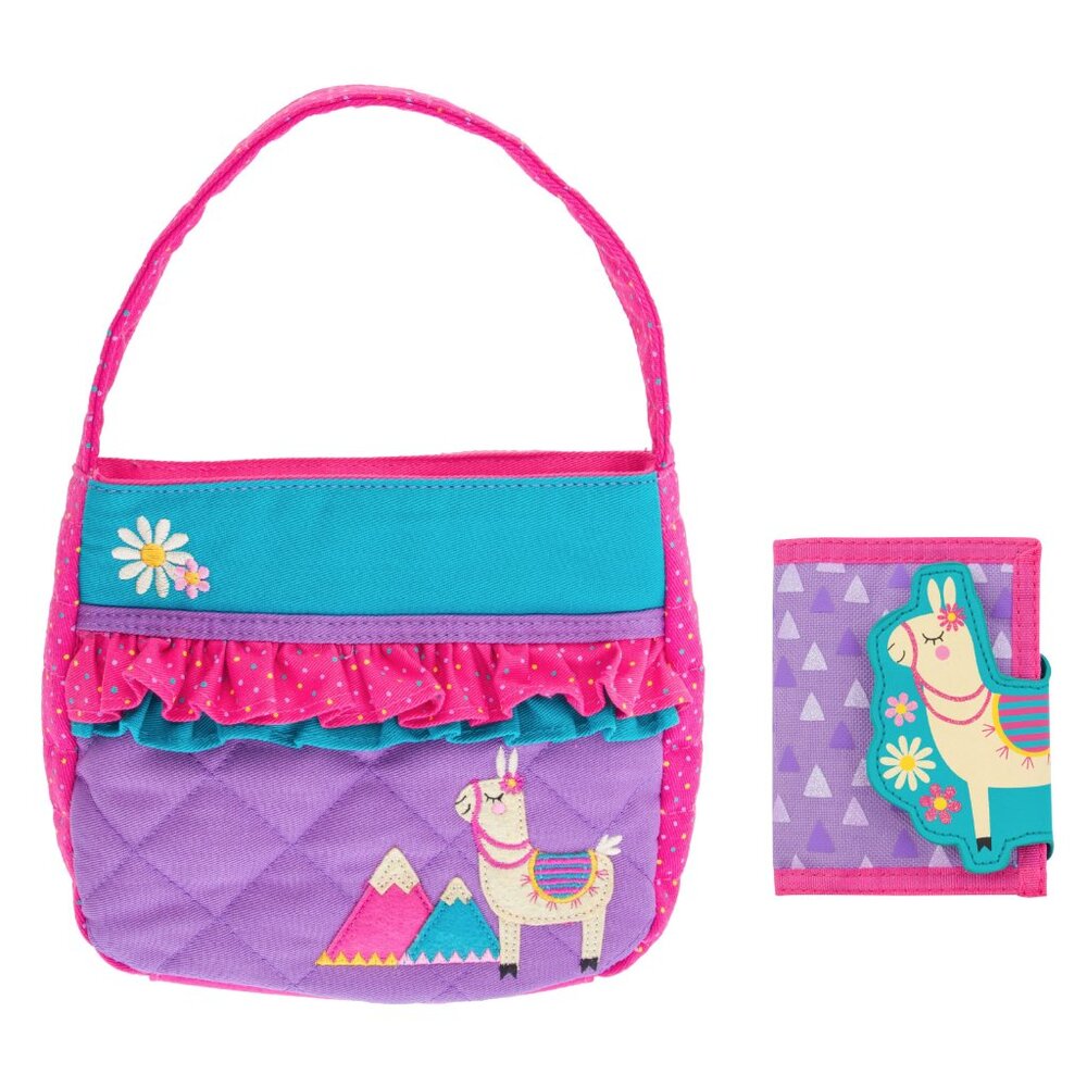 Stephen Joseph Quilted Llama Purse and Wallet for Girls